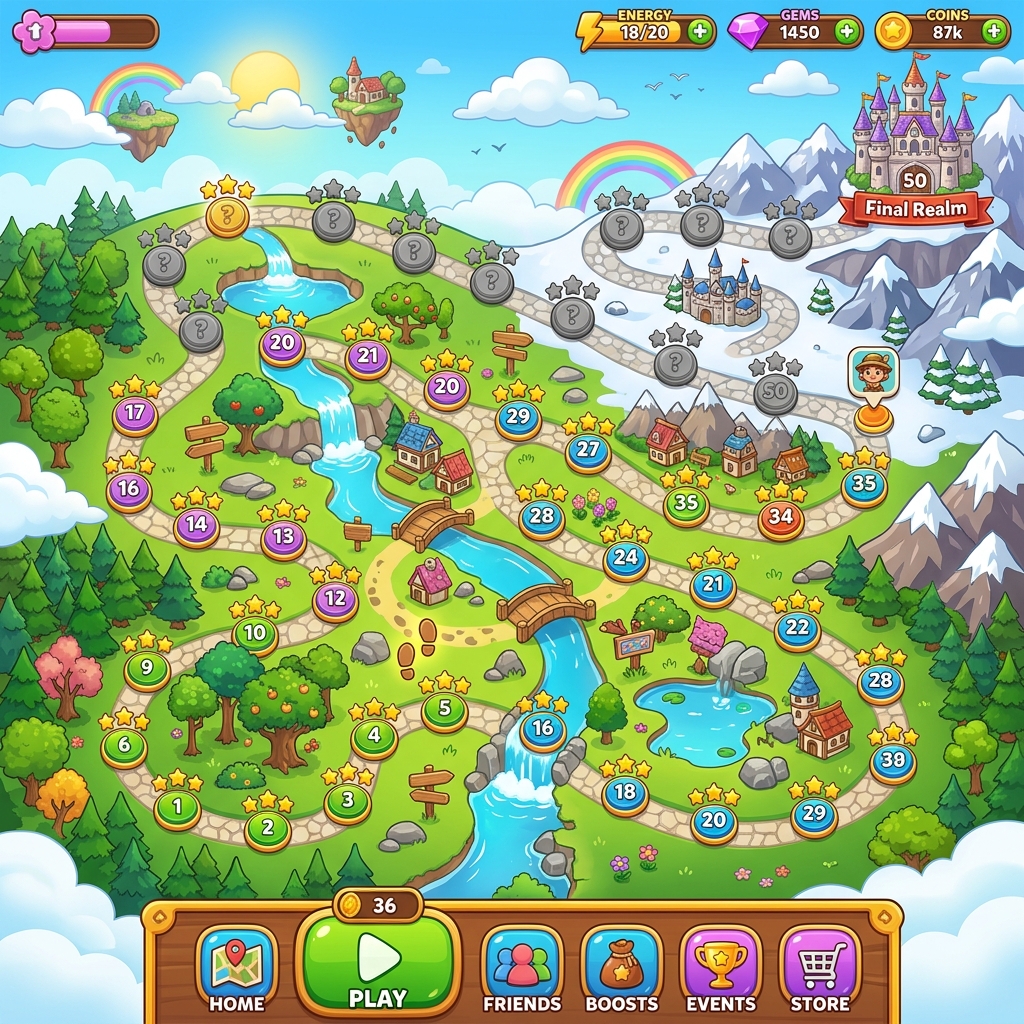 PuzzlePop แผนที่ผจญภัย - ตะลุยด่าน